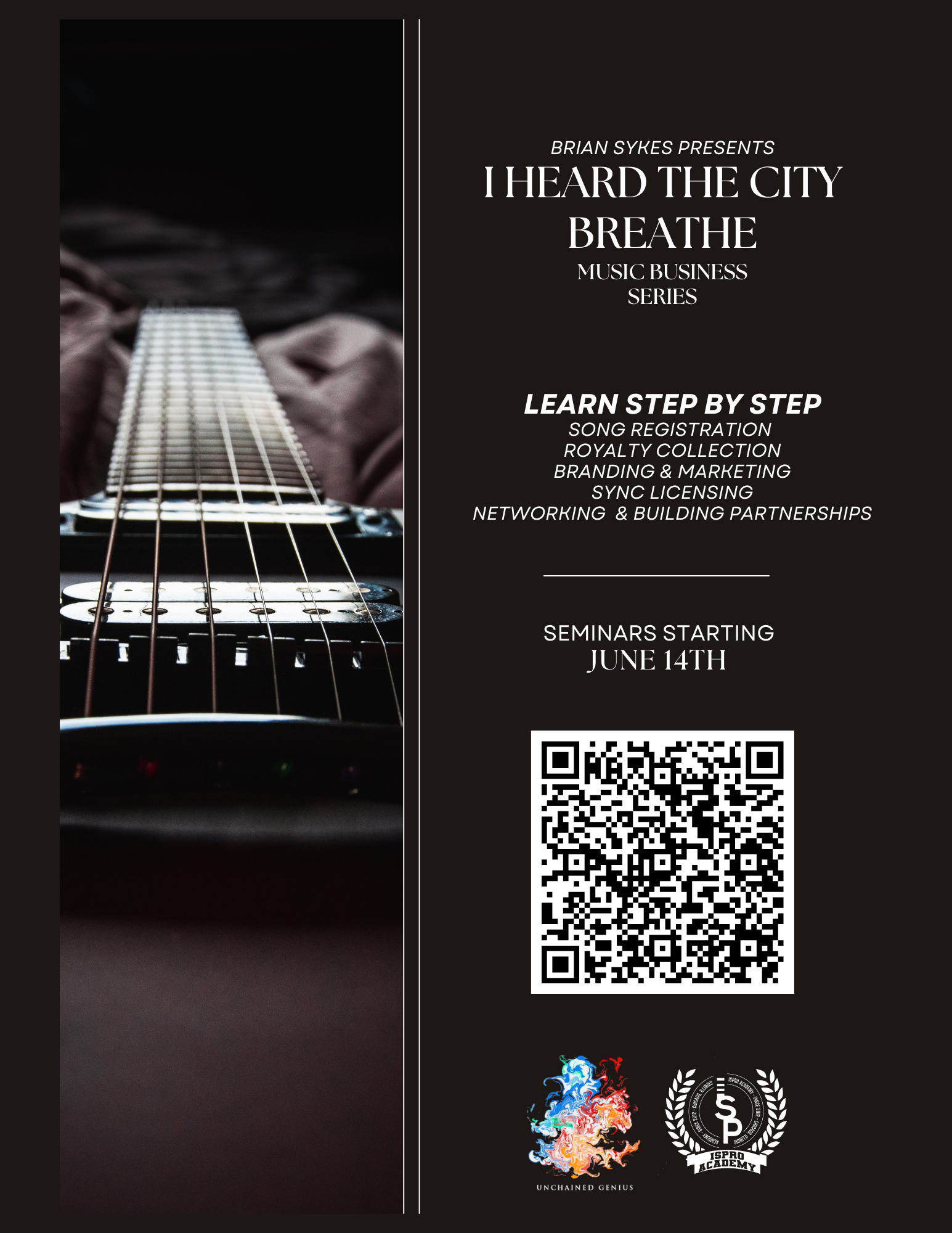 Unchained Genius event flyer